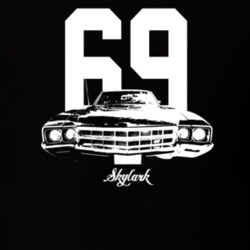 1969 Skylark Grill View With Year And Model Dark Color T Shirt
