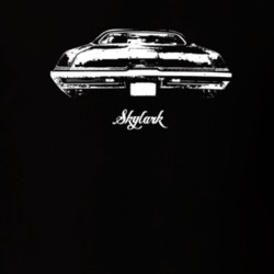 1968 Skylark Rear View With Model Dark Color T Shirt