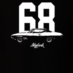 1968 Skylark Side View With Year And Model Dark Color T Shirt