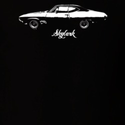 1968 Skylark Side View With Model Dark Color T Shirt