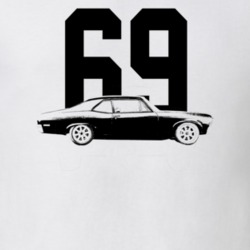 1969 Nova Side View With Year Light Color T Shirt