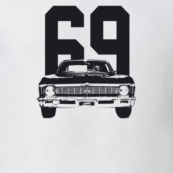 1969 Nova Grill View With Year Light Color T Shirt