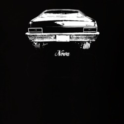 1969 Nova Rear View With Model Dark Color T Shirt