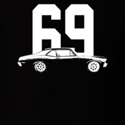 1969 Nova Side View With Year Dark Color T Shirt