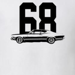1968 Chevelle Side View With Year Light Color T Shirt