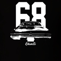 1968 Chevelle Rear View With Year And Model Dark Color T Shirt