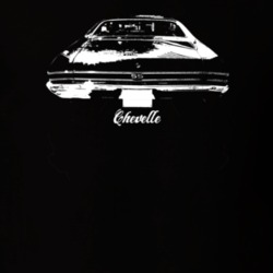 1968 Chevelle Rear View With Model Dark Color T Shirt