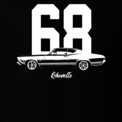 1968 Chevelle Side View With Year And Model Dark Color T Shirt