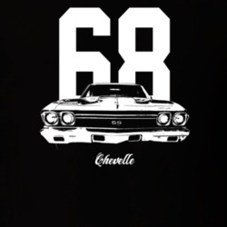 1968 Chevelle Grill View With Year And Model Dark Color T Shirt