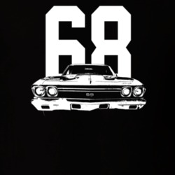 1968 Chevelle Grill View With Year Dark Color T Shirt