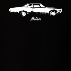 1968 Belair Side View With Model Dark Color T Shirt