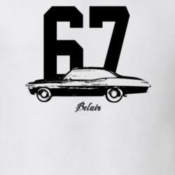 1967 Belair Side View With Year And Model Light Color T Shirt