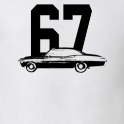1967 Belair Side View With Year Light Color T Shirt