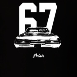 1967 Belair Rear View With Year And Model Dark Color T Shirt