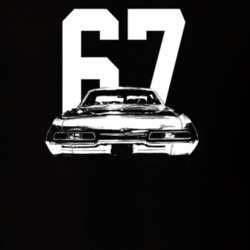 1967 Belair Rear View With Year Dark Color T Shirt
