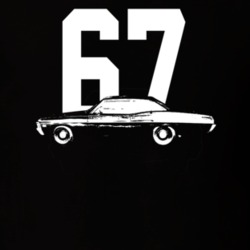 1967 Belair Side View With Year Dark Color T Shirt