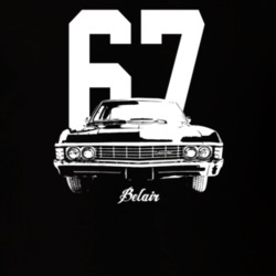 1967 Belair Grill View With Year And Model Dark Color T Shirt