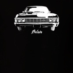 1967 Belair Grill View With Model Dark Color T Shirt