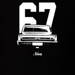 1967 Nova Rear View With Year And Model Dark Color T Shirt