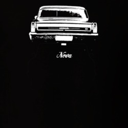 1967 Nova Rear View With Model Dark Color T Shirt