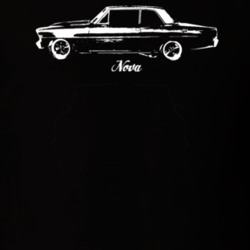 1967 Nova Side View With Model Dark Color T Shirt