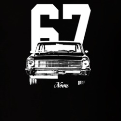 1967 Nova Grill View With Year And Model Dark Color T Shirt