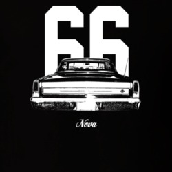 1966 Nova Rear View With Year And Model Dark Color T Shirt