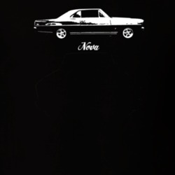 1966 Nova Side View With Model Dark Color T Shirt