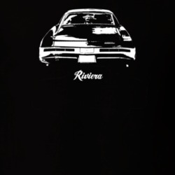 1966 Reviera Rear View With Model Dark Color T Shirt