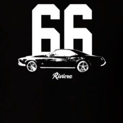 1966 Reviera Side View With Year And Model Dark Color T Shirt