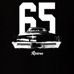 1965 Reviera Rear View With Year And Model Dark Color T Shirt