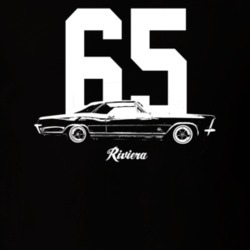 1965 Reviera Side View With Year And Model Dark Color T Shirt