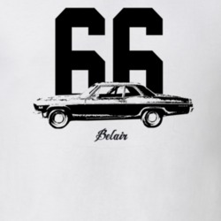 1966 Belair Side View With Year And Model Light Color T Shirt
