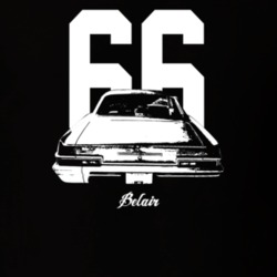 1966 Belair Rear View With Year And Model Dark Color T Shirt