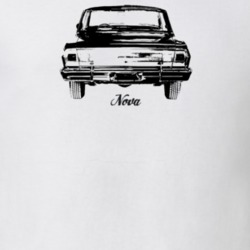 1965 Nova Rear View With Model Light Color T Shirt