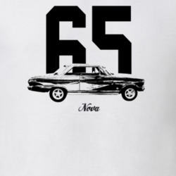 1965 Nova Side View With Year And Model Light Color T Shirt