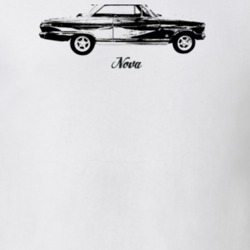 1965 Nova Side View With Model Light Color T Shirt