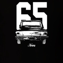1965 Nova Rear View With Year And Model Dark Color T Shirt