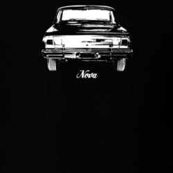 1965 Nova Rear View With Model Dark Color T Shirt
