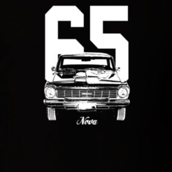1965 Nova Grill View With Year And Model Dark Color T Shirt