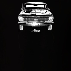 1965 Nova Grill View With Model Dark Color T Shirt