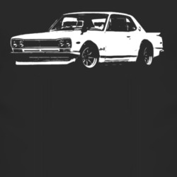 1972 Nissan Skyline Side View Faded Look Dark T Shirt