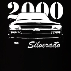 2000 Silverado Grill View With Year and Model Dark T Shirt