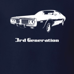 1973 Charger Side View With Slogan Dark Color T Shirt