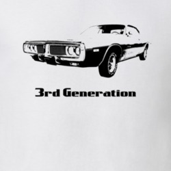 1973 Charger SIde View With Slogan Light Color T Shirt