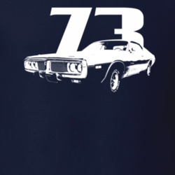 1973 Charger Side View With Year Dark Color T Shirt