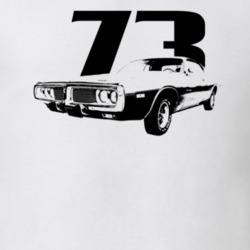 1973 Charger Side View With Year Light Color T Shirt