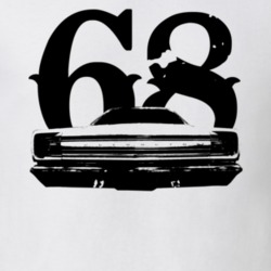 1968 Plymouth Roadrunner Rear View With Year Faded Look Light T Shirt