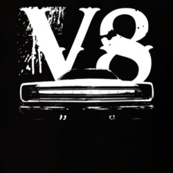 1968 Plymouth Roadrunner Rear View V8 Faded Look Dark T Shirt