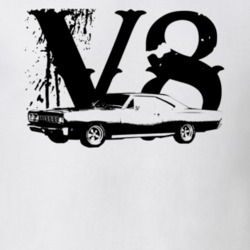 1968 Plymouth Roadrunner Side View V8 Faded Look Light T Shirt